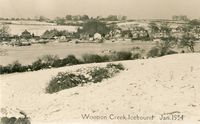 Picture of View across icebound Wootton Creek January 1954